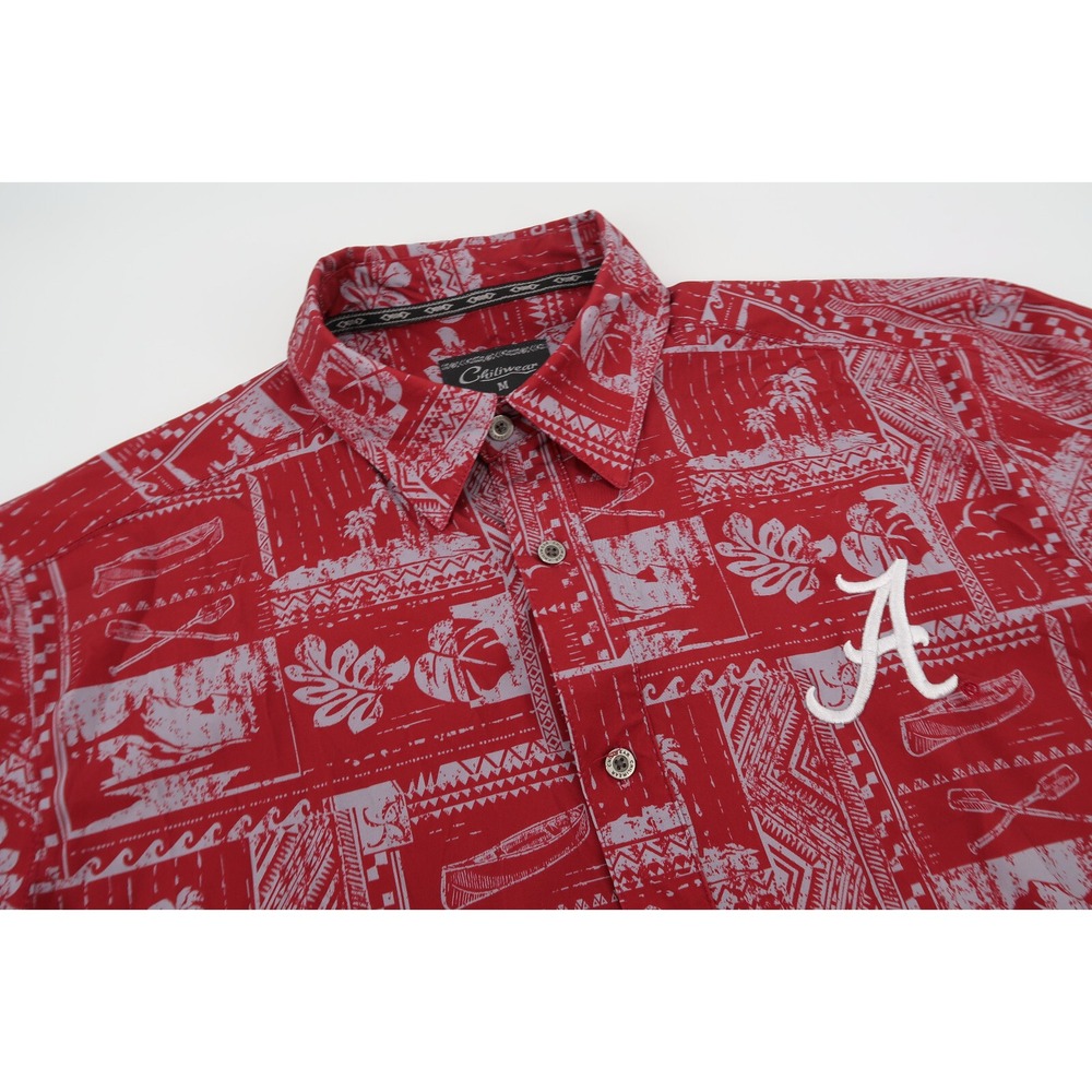 Alabama Crimson Tide Hawaiian Shirt‎ Men's Medium Football Camp Floral Chiliwear